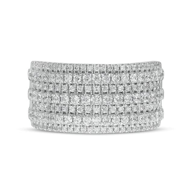 1.00 CT. T.W. Diamond Multi-Row Colosseum Anniversary Ring in 10K White Gold|Peoples Jewellers