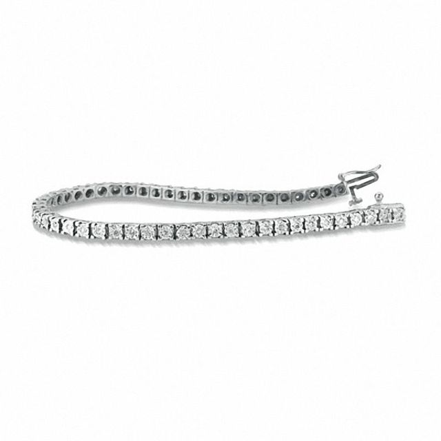 Previously Owned - 1.00 CT. T.W. Diamond Miracle Tennis Bracelet in 10K White Gold