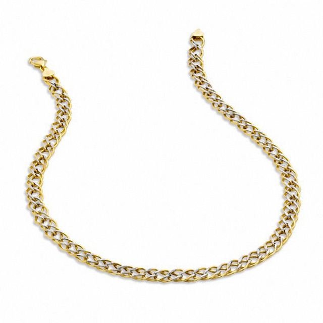 Previously Owned - Double Link Necklace in Sterling Silver and 14K Gold Plate - 17"|Peoples Jewellers