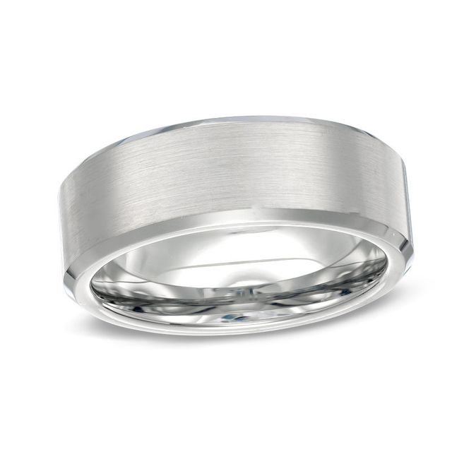 Previously Owned - Triton's Men's 8.0mm Comfort Fit Beveled Edge Wedding Band in Tungsten|Peoples Jewellers