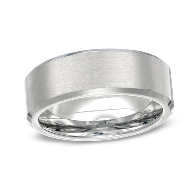 Previously Owned - Triton's Men's 8.0mm Comfort Fit Beveled Edge Wedding Band in Tungsten