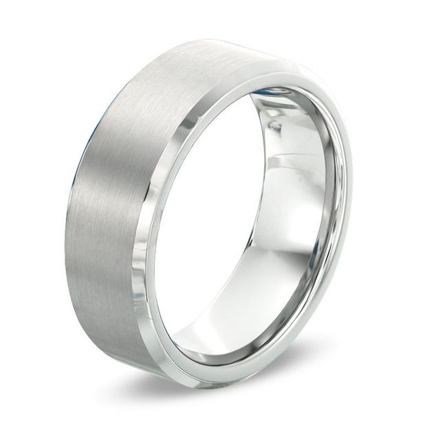 Previously Owned - Triton's Men's 8.0mm Comfort Fit Beveled Edge Wedding Band in Tungsten|Peoples Jewellers