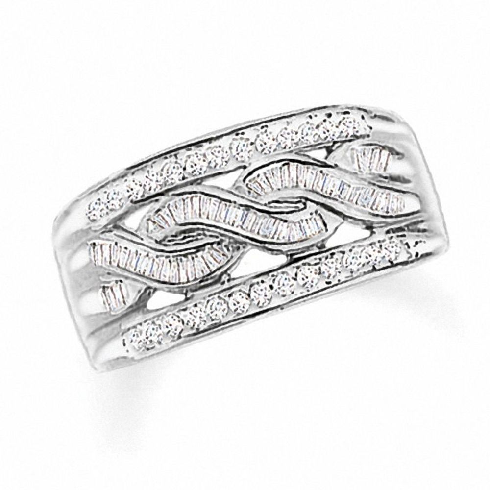 Previously Owned - 0.50 CT. T.W. Diamond Swirl Band in 10K White Gold|Peoples Jewellers