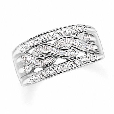 Previously Owned - 0.50 CT. T.W. Diamond Swirl Band in 10K White Gold|Peoples Jewellers