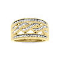 Previously Owned - 0.50 CT. T.W. Round and Baguette Diamond Swirl Band in 10K Gold|Peoples Jewellers