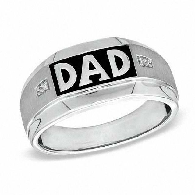 Previously Owned - Men's Diamond Accent "DAD" Ring in 10K White Gold|Peoples Jewellers