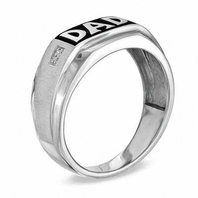 Previously Owned - Men's Diamond Accent "DAD" Ring in 10K White Gold|Peoples Jewellers