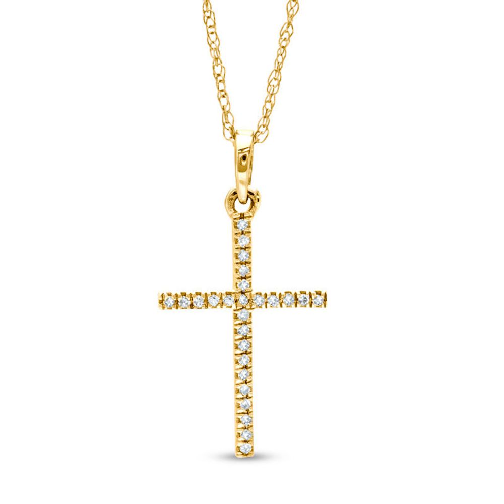 Previously Owned - 0.05 CT. T.W. Diamond Cross Pendant in 10K Gold|Peoples Jewellers