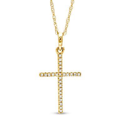 Previously Owned - 0.05 CT. T.W. Diamond Cross Pendant in 10K Gold|Peoples Jewellers