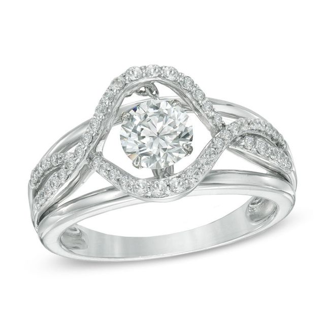 Previously Owned - Unstoppable Love™  6.0mm Lab-Created White Sapphire Swirl Ring in Sterling Silver|Peoples Jewellers