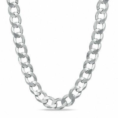 Previously Owned - Men's 7.8mm Curb Chain Necklace in Sterling Silver - 24"|Peoples Jewellers
