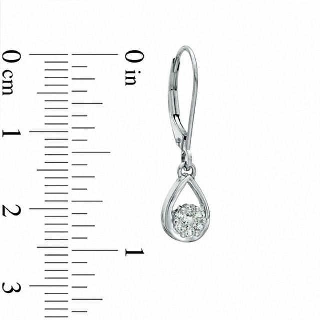Previously Owned - 0.20 CT. T.W. Diamond Cluster Teardrop Earrings in 10K White Gold|Peoples Jewellers