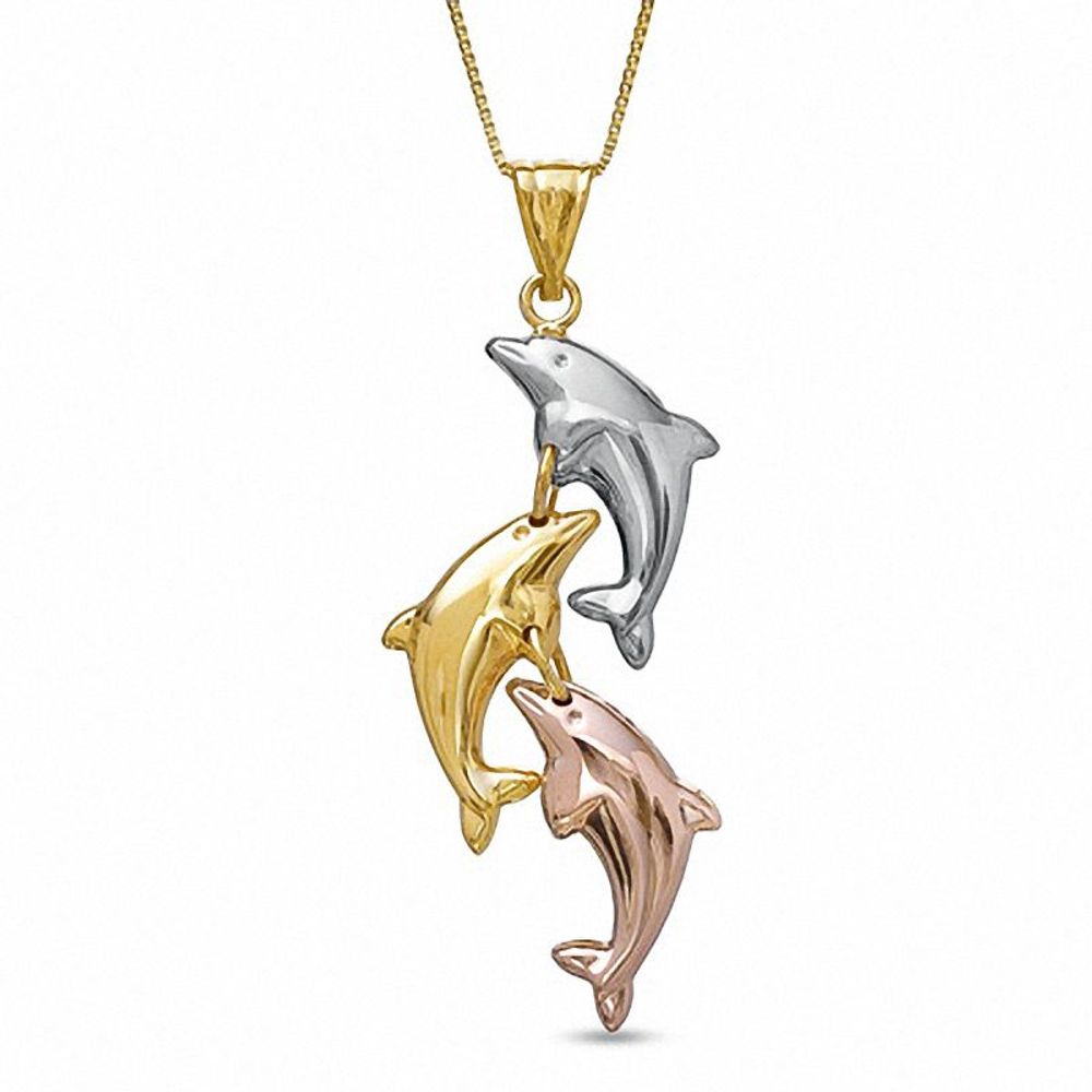 Previously Owned - Dolphin Pendant in 10K Tri-Tone Gold|Peoples Jewellers