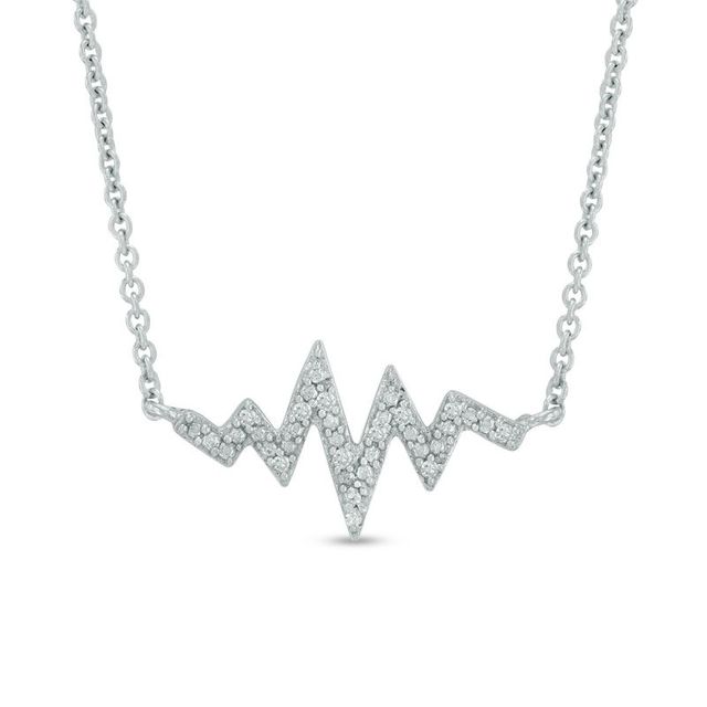 Previously Owned - Diamond Accent Heartbeat Necklace in Sterling Silver|Peoples Jewellers
