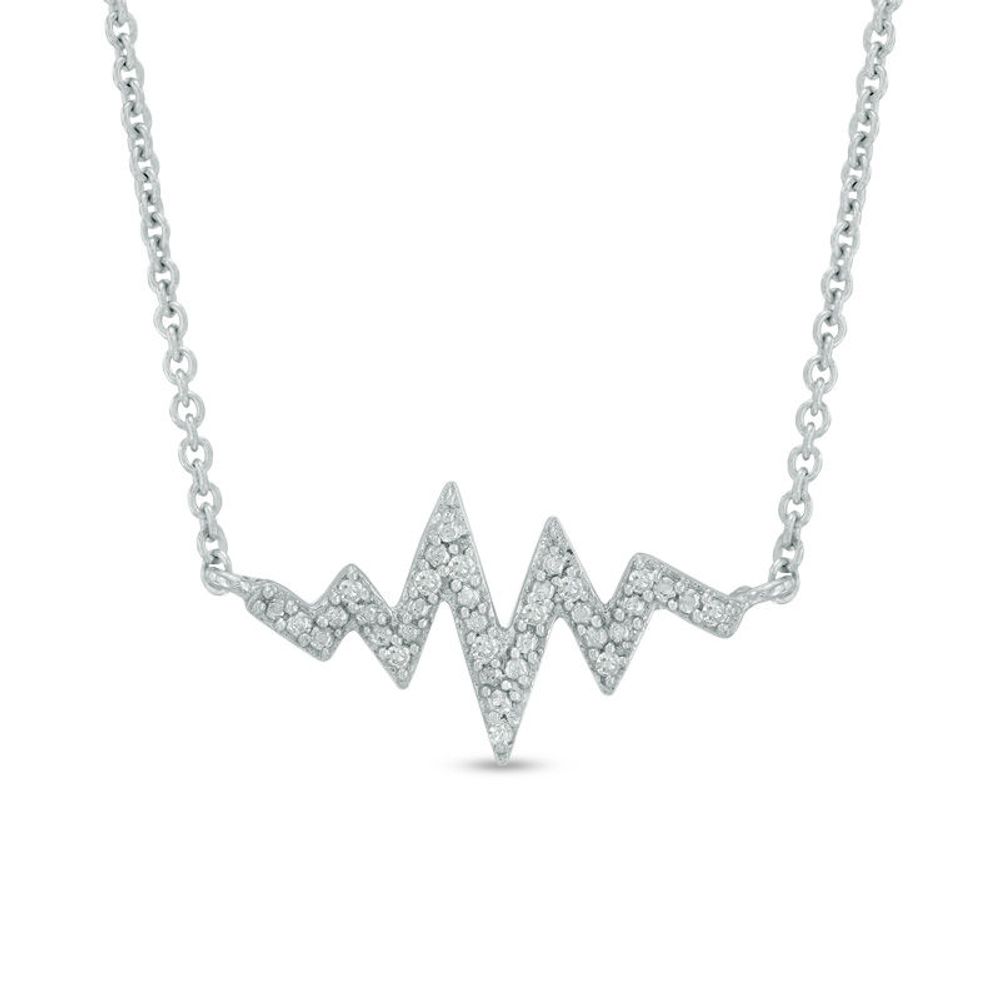 Previously Owned - Diamond Accent Heartbeat Necklace in Sterling Silver|Peoples Jewellers