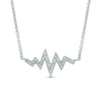 Previously Owned - Diamond Accent Heartbeat Necklace in Sterling Silver|Peoples Jewellers