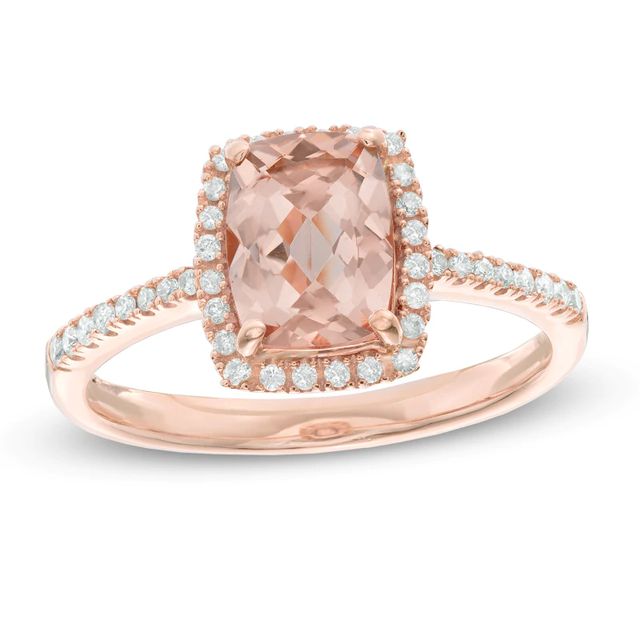 Previously Owned - Oval Morganite and Diamond Accent Ring in 10K Rose Gold