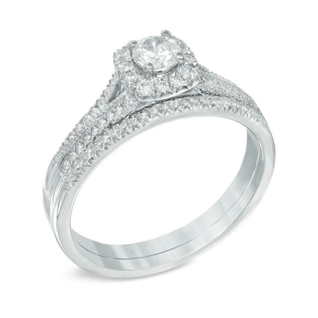 Previously Owned - 0.45 CT. T.W. Diamond Frame Bridal Set in 14K White Gold|Peoples Jewellers