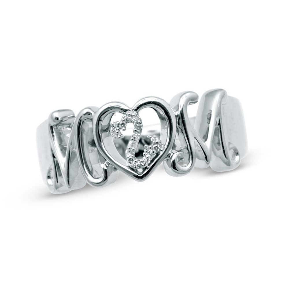 Previously Owned - Open Hearts Family by Jane Seymour™ Diamond Accent "MOM" Ring in Sterling Silver|Peoples Jewellers