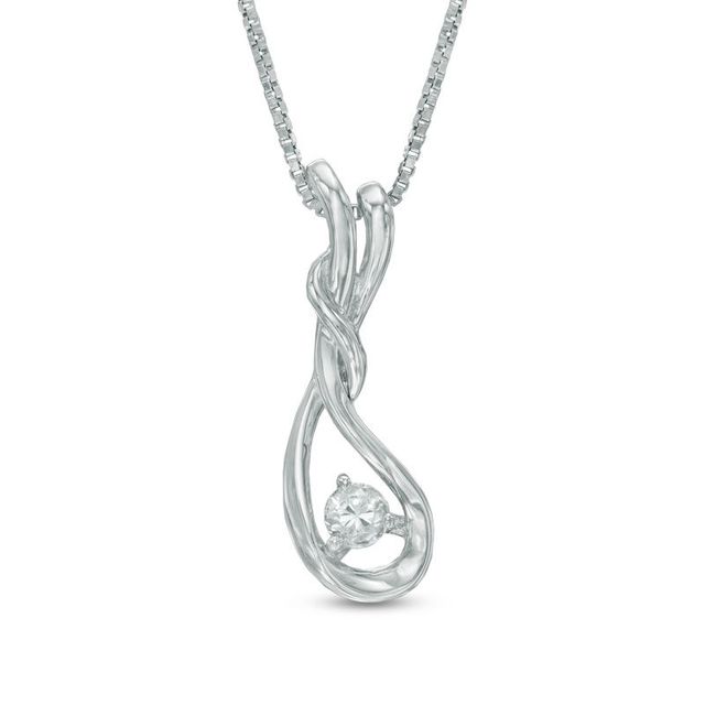 Previously Owned - 0.10 CT.   Diamond Cascading Teardrop Pendant in Sterling Silver (I/I2)|Peoples Jewellers