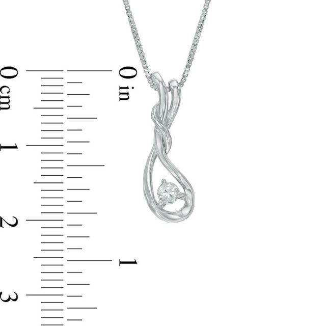 Previously Owned - 0.10 CT.   Diamond Cascading Teardrop Pendant in Sterling Silver (I/I2)|Peoples Jewellers
