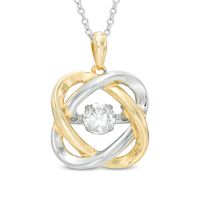 Previously Owned - Unstoppable Love™  Lab-Created White Sapphire Orbit Pendant in Sterling Silver and 14K Gold Plate|Peoples Jewellers