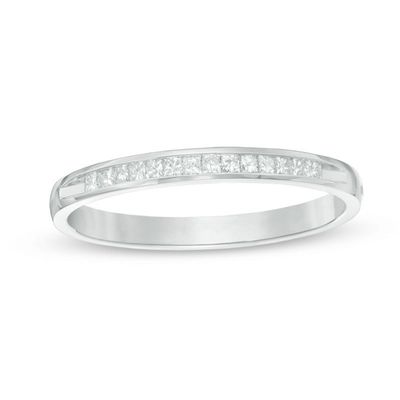 Previously Owned - 0.15 CT. T.W. Princess-Cut Diamond Wedding Band in 10K White Gold|Peoples Jewellers