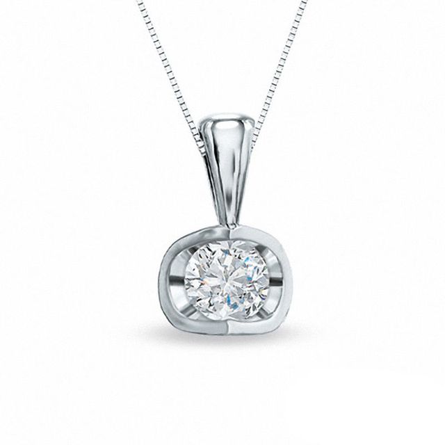 Previously Owned - / CT. Diamond Solitaire Tension Pendant in 14K Gold (I/I2