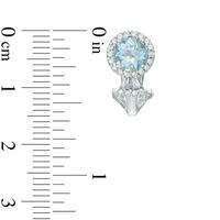 Previously Owned - Aquamarine and Lab-Created White Sapphire Pendant, Ring and Earrings Set in Sterling Silver|Peoples Jewellers