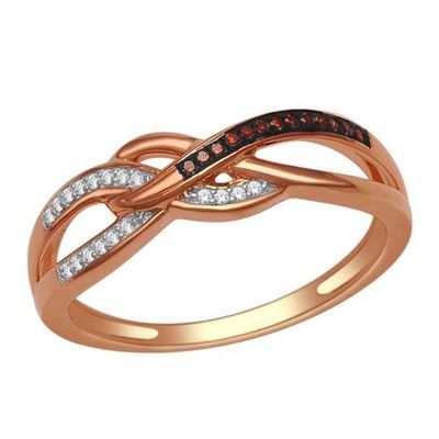 Previously Owned - Enhanced Cognac and White Diamond Loose Braid Ring in 10K Rose Gold|Peoples Jewellers
