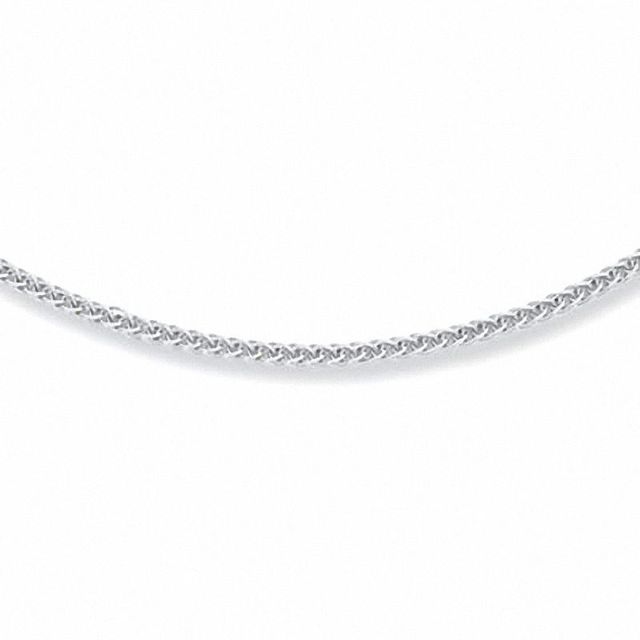 Previously Owned - Ladies' 1.0mm Square Wheat Chain Necklace in 14K White Gold - 18"|Peoples Jewellers