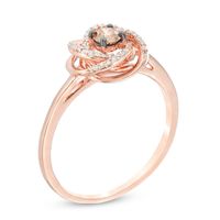Previously Owned - 0.25 CT. T.W. Champagne and White Diamond Love Knot Ring in 10K Rose Gold|Peoples Jewellers