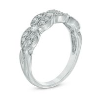 Previously Owned - 0.30 CT. T.W. Diamond Vintage-Style Double Row Band in 10K White Gold|Peoples Jewellers