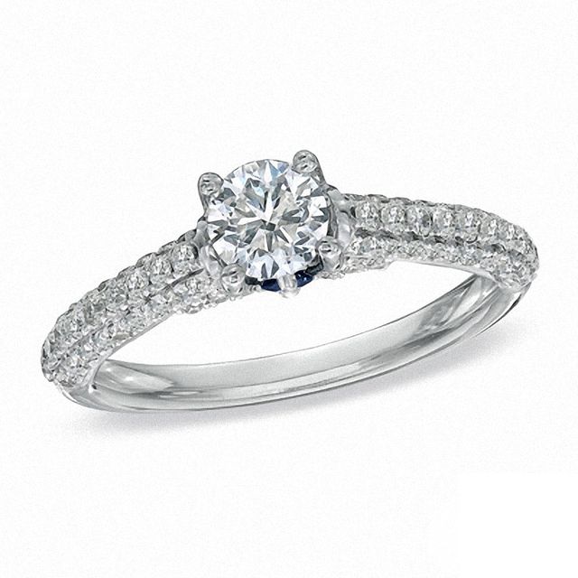 Previously Owned - Vera Wang Love Collection 0.95 CT. T.W. Diamond Engagement Ring in 14K White Gold