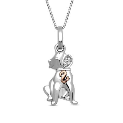 Previously Owned - Open Hearts by Jane Seymour™ Diamond Accent Puppy Pendant in Sterling Silver and 10K Rose Gold|Peoples Jewellers