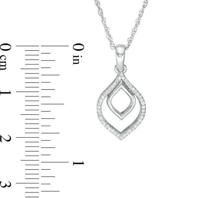 Previously Owned - 0.05 CT. T.W. Diamond Open Double Teardrop Pendant in Sterling Silver