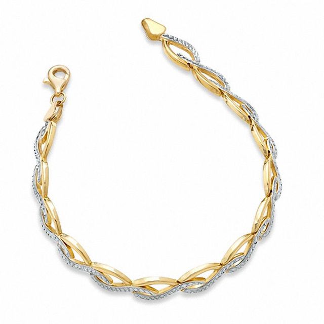 Previously Owned - Swirl Stampato Bracelet in 10K Two-Tone Gold - 7.25"|Peoples Jewellers