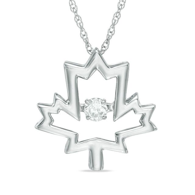 Previously Owned - Unstoppable Love™  0.10 CT.  Canadian Diamond Maple Leaf Pendant in 10K White Gold (I/I2)|Peoples Jewellers