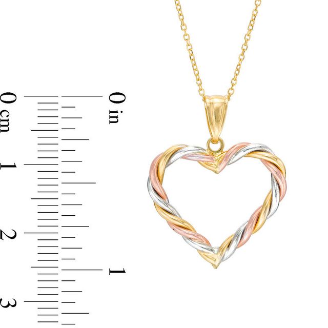 Previously Owned - Twisted Heart Outline Pendant in 10K Tri-Tone Gold|Peoples Jewellers