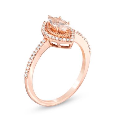 Previously Owned - Marquise Morganite and 0.15 CT. T.W. Diamond Frame Ring in 10K Rose Gold|Peoples Jewellers