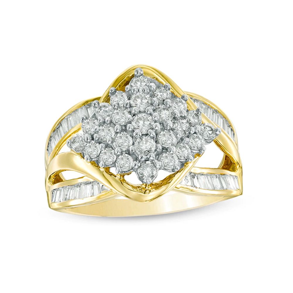 Previously Owned - 1.00 CT. T.W. Composite Diamond Bypass Split Shank Ring in 10K Gold|Peoples Jewellers