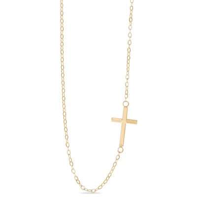 Previously Owned - Sideways Cross Necklace in 10K Gold|Peoples Jewellers