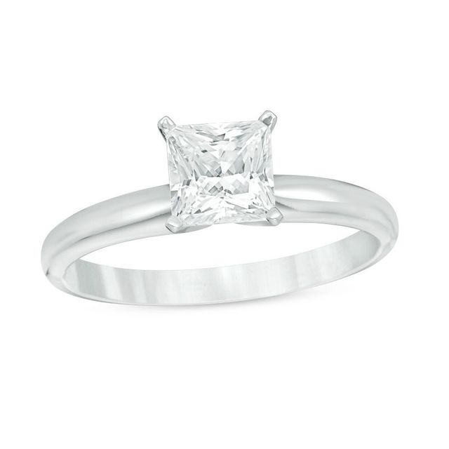 Previously Owned - 1.00 CT. Certified Princess-Cut Diamond Solitaire Engagement Ring in 14K White Gold (J/I3)|Peoples Jewellers