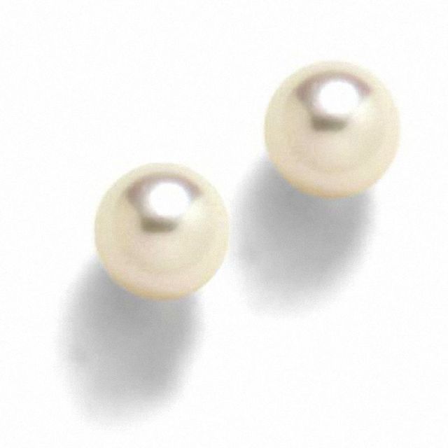Previously Owned-Blue Lagoon® by Mikimoto 5.0-5.5mm Akoya Cultured Pearl Stud Earrings in 14K Gold|Peoples Jewellers