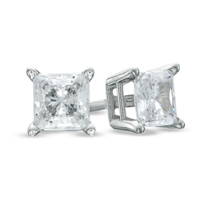 Previously Owned - Celebration Canadian Grand™ 0.30 CT. T.W. Princess-Cut Diamond Stud Earrings in 14K White Gold (I/I1)|Peoples Jewellers