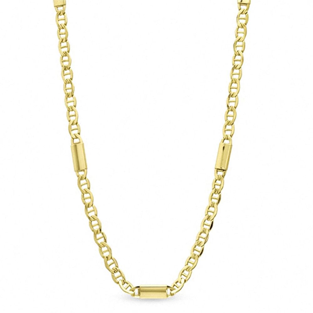 Previously Owned - Men's 5.75mm Mariner Bar Chain Necklace in 10K Gold - 22"|Peoples Jewellers