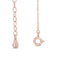 Previously Owned - Lab-Created White Sapphire Bow Lariat Necklace in Sterling Silver with 18K Rose Gold Plate - 18.5"|Peoples Jewellers