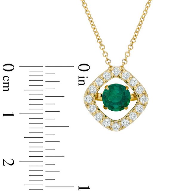 Previously Owned - Unstoppable Love™  6.0mm Lab-Created Emerald Frame Pendant in Sterling Silver with 14K Gold Plate|Peoples Jewellers