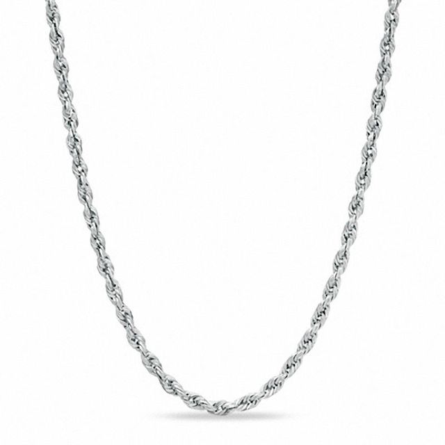 Previously Owned - 2.5mm Glitter Rope Chain Necklace in Hollow 10K White Gold - 18"|Peoples Jewellers