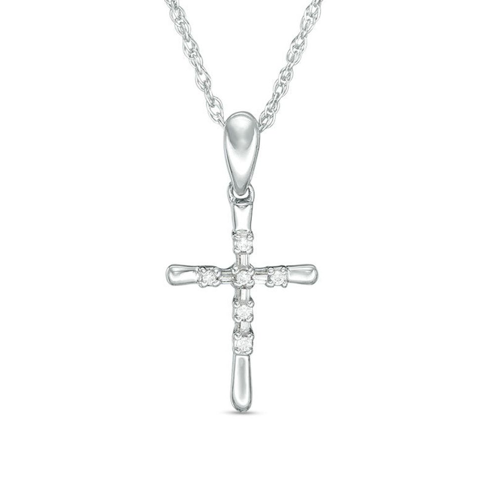 Previously Owned - Diamond Accent Cross Pendant in 10K White Gold|Peoples Jewellers